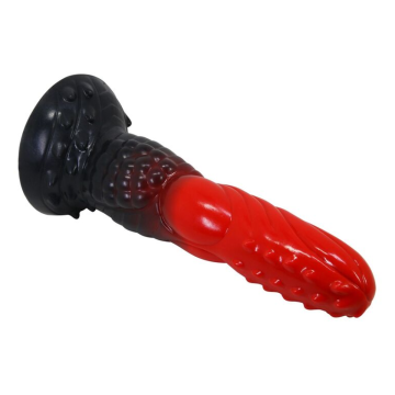 POWER MONSTERS - DILDO FANTASY DRAGO DI FUOCO CON VENTOSA 24,5 CM Ø 5,8 CM ROSSO E NERO
