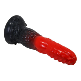 POWER MONSTERS - DILDO FANTASY DRAGO DI FUOCO CON VENTOSA 24,5 CM Ø 5,8 CM ROSSO E NERO