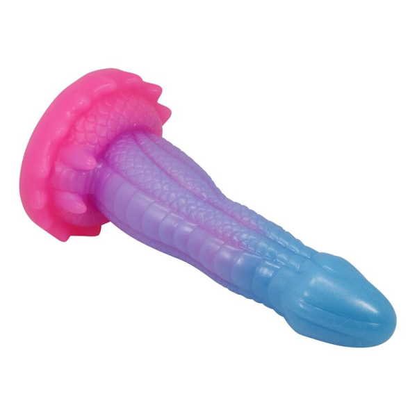 POWER MONSTERS - GODEMICHET FANTASY PYTHON DU VIDE AVEC VENTOUSE 20,5 CM Ø 5,2 CM BLEU, VIOLET ET ROSE