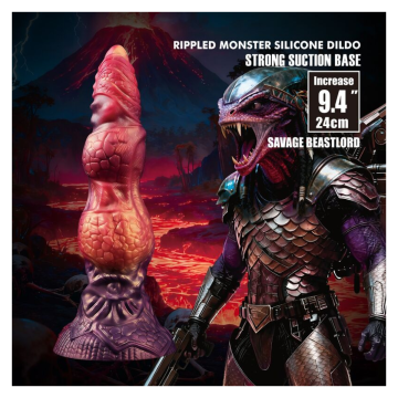 POWER MONSTERS - SAVAGE BEASTLORD TRICOLOR FANTASY DILDO IN SILICONE 24 CM Ø 5 CM