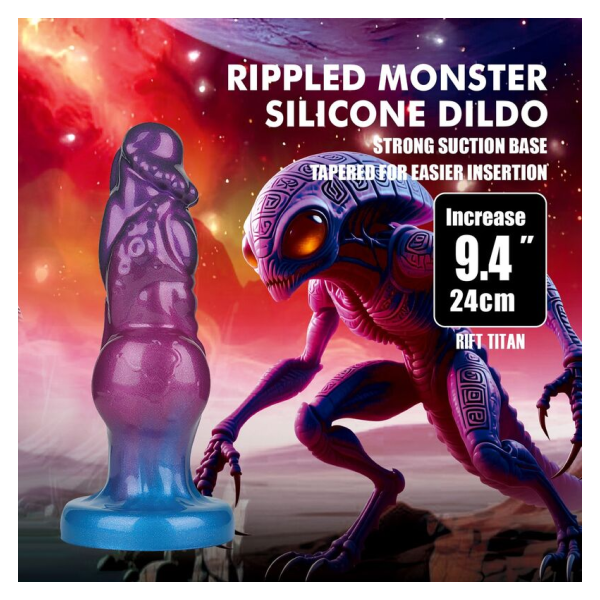 POWER MONSTERS - RIFT TITAN BICOLORE GONFLABLE EN SILICONE FANTASTIQUE 24 CM Ø 5 CM