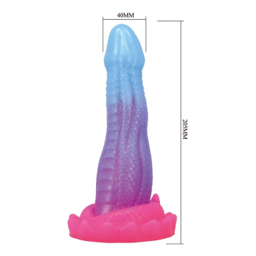 POWER MONSTERS - VOID PYTHON FANTASY DILDO MIT SAUGNAPF 20,5 CM Ø 5,2 CM BLAU, LILA & PINK
