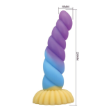 POWER MONSTERS - GODEMICHET EN SILICONE LICORNE TRICOLOR FANTASY 22 CM Ø 5 CM