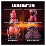POWER MONSTERS - SAVAGE BEASTLORD TRICOLOR FANTASY DILDO IN SILICONE 24 CM Ø 5 CM