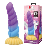 POWER MONSTERS - UNICORN TRICOLOR FANTASY SILICONE DILDO 22 CM Ø 5 CM