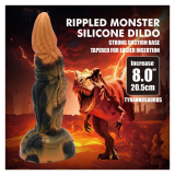 POWER MONSTERS - TIRANNOSAURO BICOLORE FANTASY DILDO IN SILICONE 20,5 CM Ø 5 CM