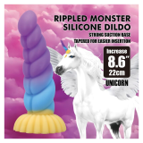POWER MONSTERS - GODEMICHET EN SILICONE LICORNE TRICOLOR FANTASY 22 CM Ø 5 CM