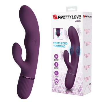 PRETTY LOVE - ZACH WIEDERAUFLADBARER HASE-VIBRATOR MIT STOSSFUNKTIONEN UND 5+5 FUNKTIONEN