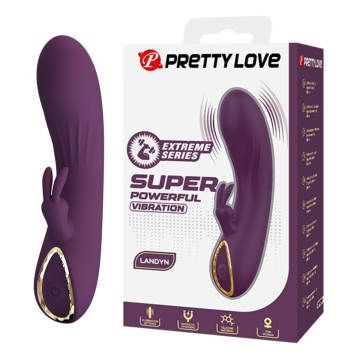 PRETTY LOVE - VIBRATORE A FORMA DI CONIGLIO RICARICABILE LANDYN, 10 FUNZIONI, VIOLA
