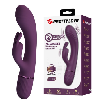 PRETTY LOVE - ROCCO VIBRATORE A FORMA DI CONIGLIO RICARICABILE 10 FUNZIONI VIOLA