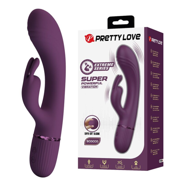 PRETTY LOVE - ROCCO VIBRATEUR LAPIN RECHARGEABLE 10 FONCTIONS VIOLET