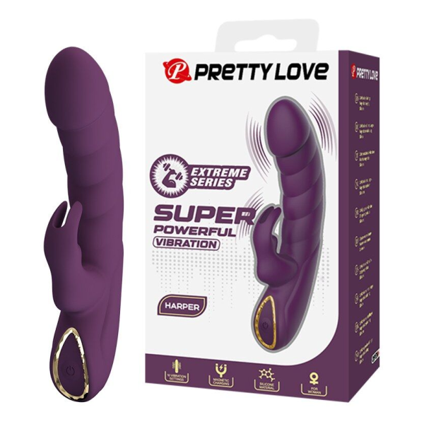 PRETTY LOVE - HARPER WIEDERAUFLADBARER HASENVIBRATOR MIT 10 FUNKTIONEN, LILA
