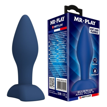 MR PLAY - TAPERED SILICONE ANAL PLUG BLUE M