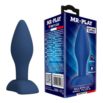 MR PLAY - TAPERED SILICONE ANAL PLUG BLUE S