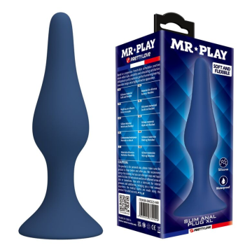 MR PLAY - PLUG ANALE CONICO IN SILICONE BLU XL