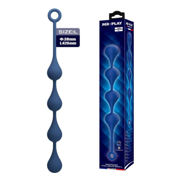 MR PLAY – BLAUE SILIKON-ANALPOLSTER, GRÖSSE L (42,6 CM)