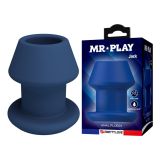 MR PLAY - JACK BLUE SILIKON-HOLZ-ANALPLUG GRÖSSE M