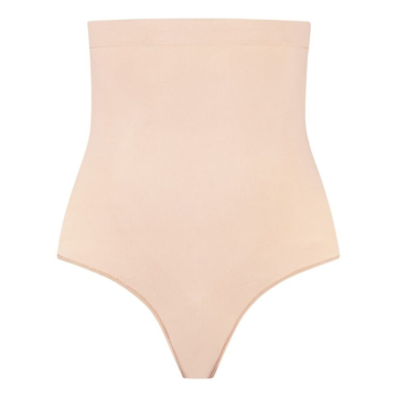 BYE-BRA - SOFT TOUCH SEAMLESS HIGH WAIST THONG BEIGE SIZE S