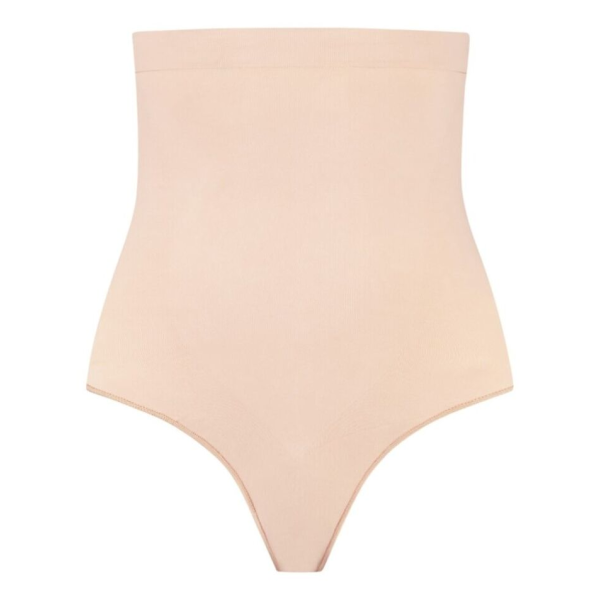 BYE-BRA - TANGA DE TALLE ALTO SIN COSTURAS BEIGE TALLA L