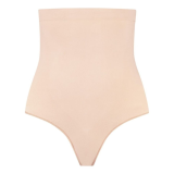 BYE-BRA - TANGA DE TALLE ALTO SIN COSTURAS BEIGE TALLA L