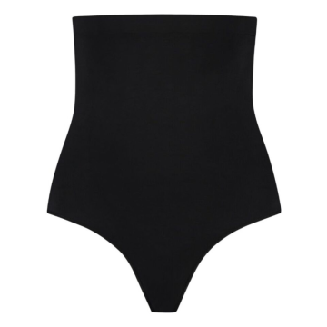 BYE-BRA - SOFT TOUCH SEAMLESS HIGH WAIST THONG BLACK SIZE XL