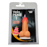 DIABLO PICANTE - PENIS CANDLE IN THE SHAPE OF THE NUMBER 1 FLESH COLOR