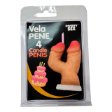 DIABLO PICANTE - CANDELA A FORMA DI PENE NELLA FORMA DEL NUMERO 4 COLOR CARNE