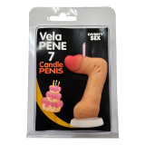 DIABLO PICANTE - CANDELA A FORMA DI PENE NELLA FORMA DEL NUMERO 7 COLORE CARNE