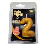 DIABLO PICANTE - CANDELA A FORMA DI PENE NELLA FORMA DEL NUMERO 2 COLORE ORO