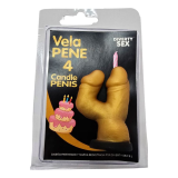 DIABLO PICANTE - BOUGIE PÉNIS EN FORME DE CHIFFRE 4 COULEUR OR