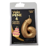 DIABLO PICANTE – PENISKERZE IN FORM DER ZAHL 6, GOLDFARBE