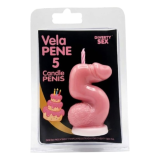 DIABLO PICANTE - BOUGIE PÉNIS EN FORME DE CHIFFRE 5 ROSE