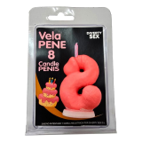 DIABLO PICANTE - BOUGIE PÉNIS EN FORME DE CHIFFRE 8 ROSE