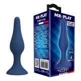 MR PLAY - PLUG ANAL FIN EN SILICONE BLEU TAILLE S