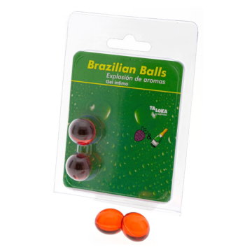 TALOKA - 2 BRAZILIAN BALLS STRAWBERRIES & CHAMPAGNE INTIMATE GEL