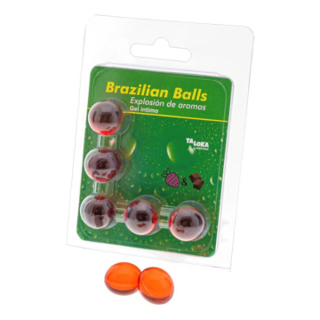 TALOKA - 5 BRASILIANISCHE KUGELN, ERDBEERE UND SCHOKOLADE, INTIMGEL
