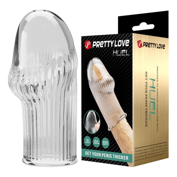 PRETTY LOVE - HUEL PENIS SLEEVE GET YOUR PENIS THICKER TRANSPARENT