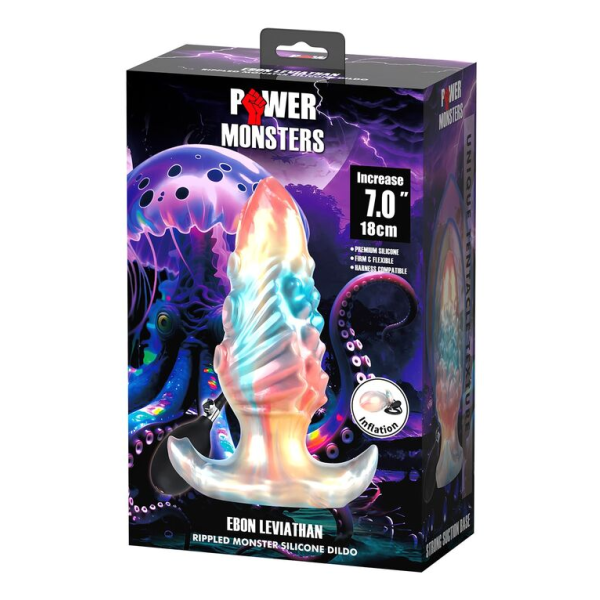 POWER MONSTERS - EBON LEVIATHAN TRICOLORE PLUG ANALE GONFIABILE FANTASY 18 CM