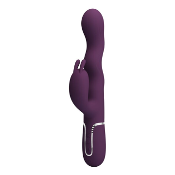 PRETTY LOVE - LOURSEN RABBIT VIBRATOR WITH THRUSTING MOTION AND 7 VIBRATIONS USB RECHARGEABLE PURPLE