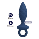 MR PLAY - STRUKTURIERTER ANALPLUG MIT RING BLAU M
