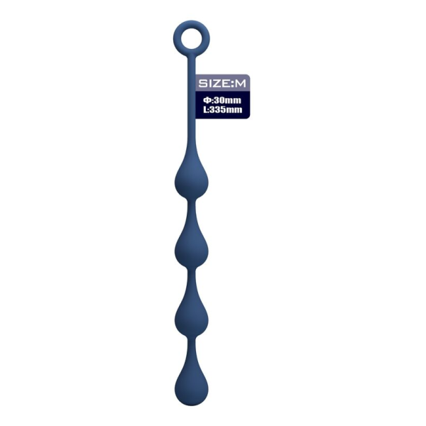MR PLAY - PERLE ANALI IN SILICONE BLU TAGLIA M 33 CM