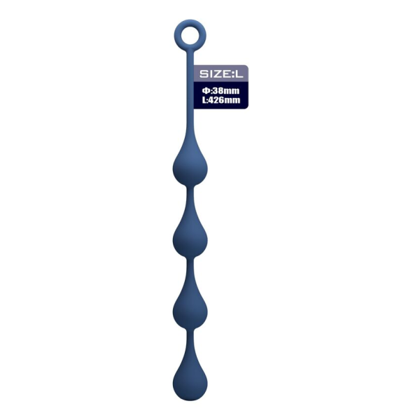 MR PLAY - BLUE SILICONE ANAL BEADS SIZE L 42.6 CM