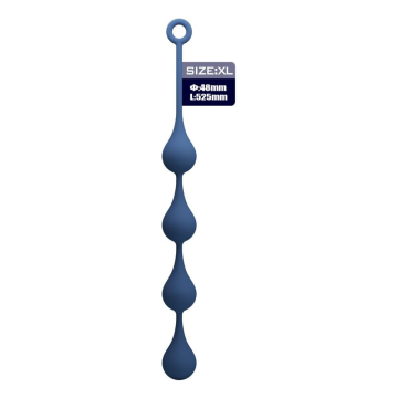 MR PLAY - PERLES ANALES EN SILICONE BLEU, TAILLE XL (52,5 CM)