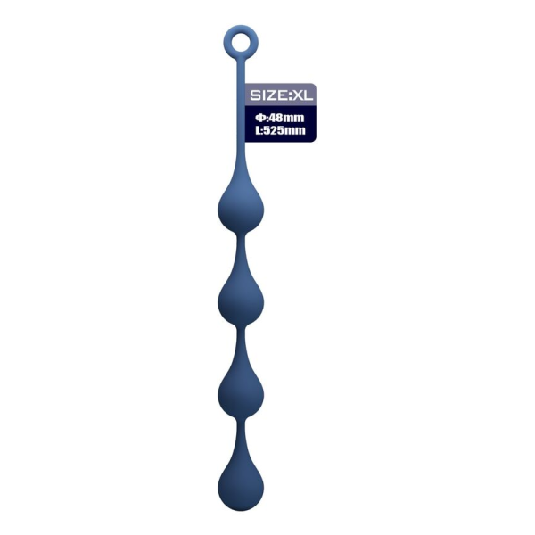 MR PLAY - PERLE ANALI IN SILICONE BLU TAGLIA XL 52,5 CM