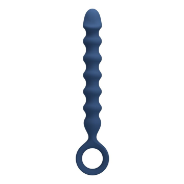 MR PLAY - BLUE SILICONE ANAL BEADS & ANAL PLUG -Ø- 3,4 CM - 28.5 CM