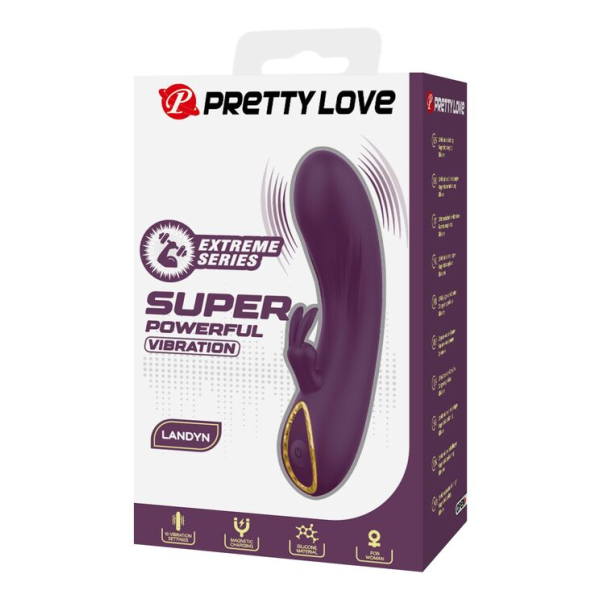 PRETTY LOVE - LANDYN VIBRATEUR LAPIN RECHARGEABLE 10 FONCTIONS VIOLET