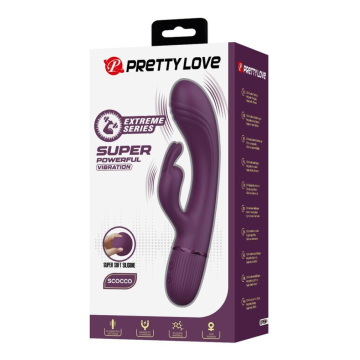 PRETTY LOVE - ROCCO RECHARGEABLE RABBIT VIBRATOR 10 FUNCTIONS PURPLE