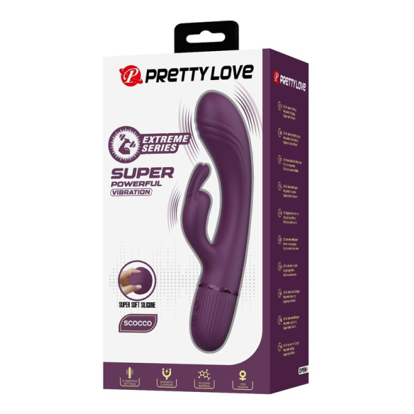 PRETTY LOVE - ROCCO VIBRATEUR LAPIN RECHARGEABLE 10 FONCTIONS VIOLET