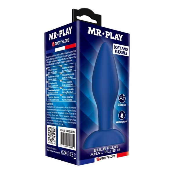 MR PLAY - PLUG ANAL CONIQUE EN SILICONE BLEU M