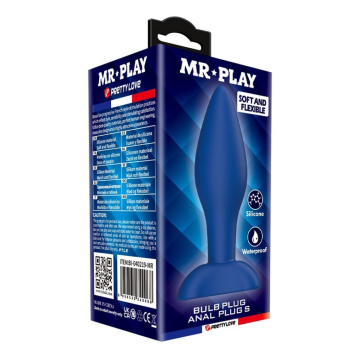 MR PLAY - PLUG ANALE CONICO IN SILICONE BLU S